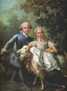 Francois-Hubert Drouais Charles of France and his sister Clotilde oil on canvas